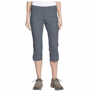 NWTs Eddie Bauer Women's Rainier Capri pants in Graphite water-repellent 10